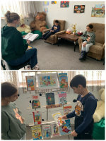 13 февраля в Нахабинской городской библиотеке состоялось чтение вслух весёлых рассказов, к Всемирному дню чтения книг.