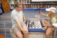 30 августа в Центральной детской библиотеке прошел игровой час «Шашки и шахматы».